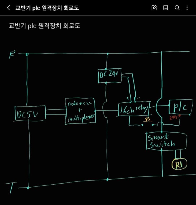 교반기 PLC 원격장치 회로도